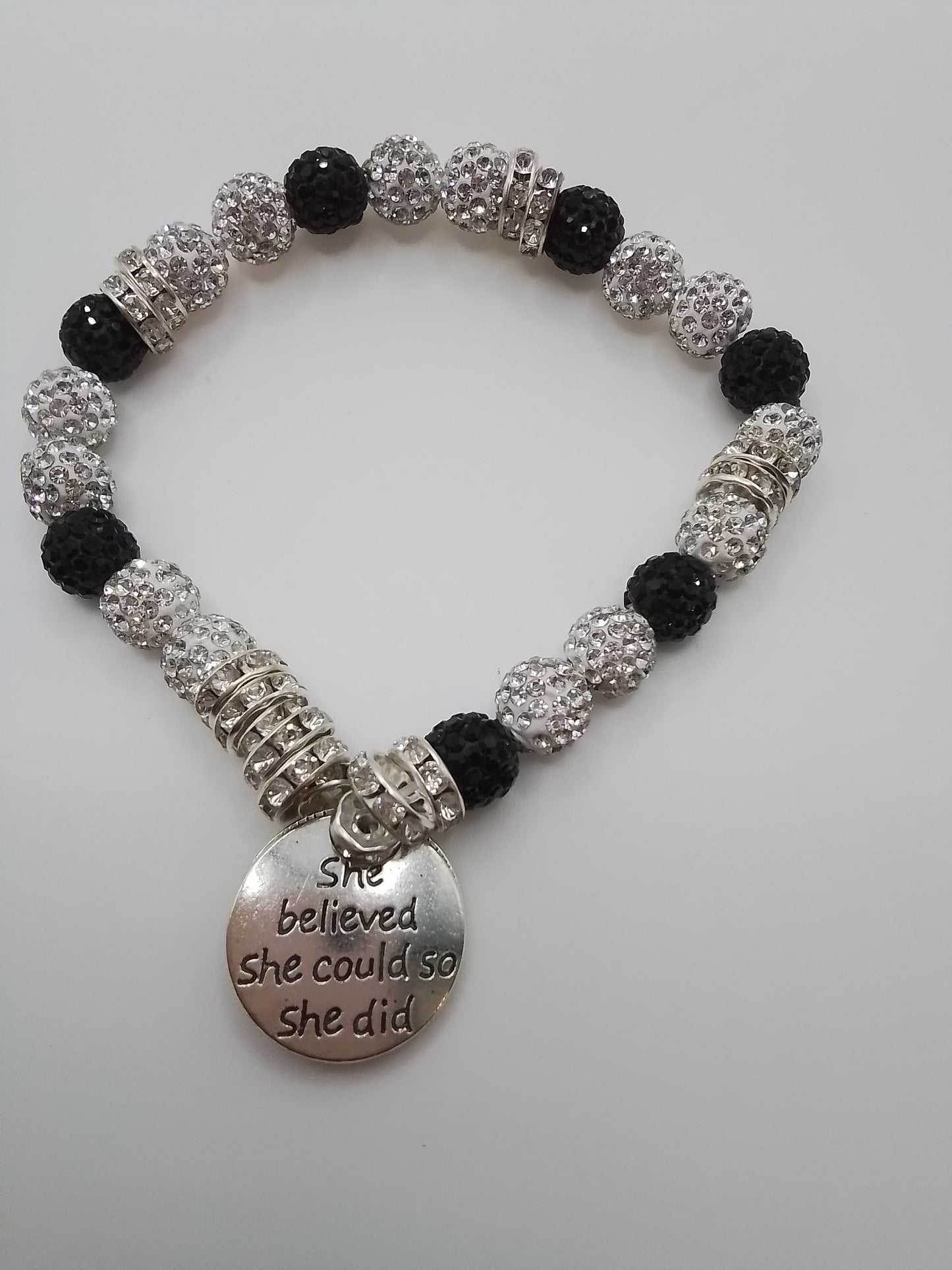 Zenspiration Jewelry - Black & White Collection - Inside Out Tuxedo Bling Bracelet