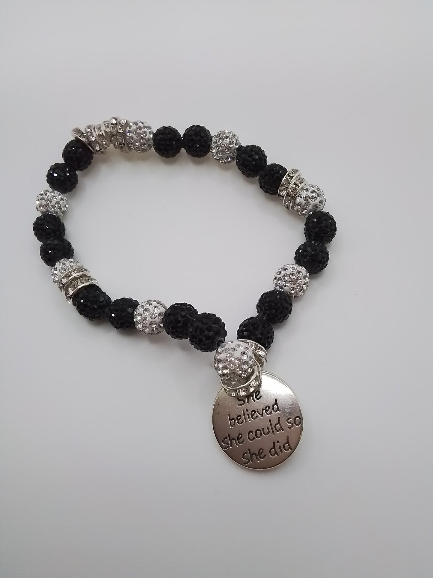 Zenspiration Jewelry - Black & White Collection - Tuxedo Bling Bracelet