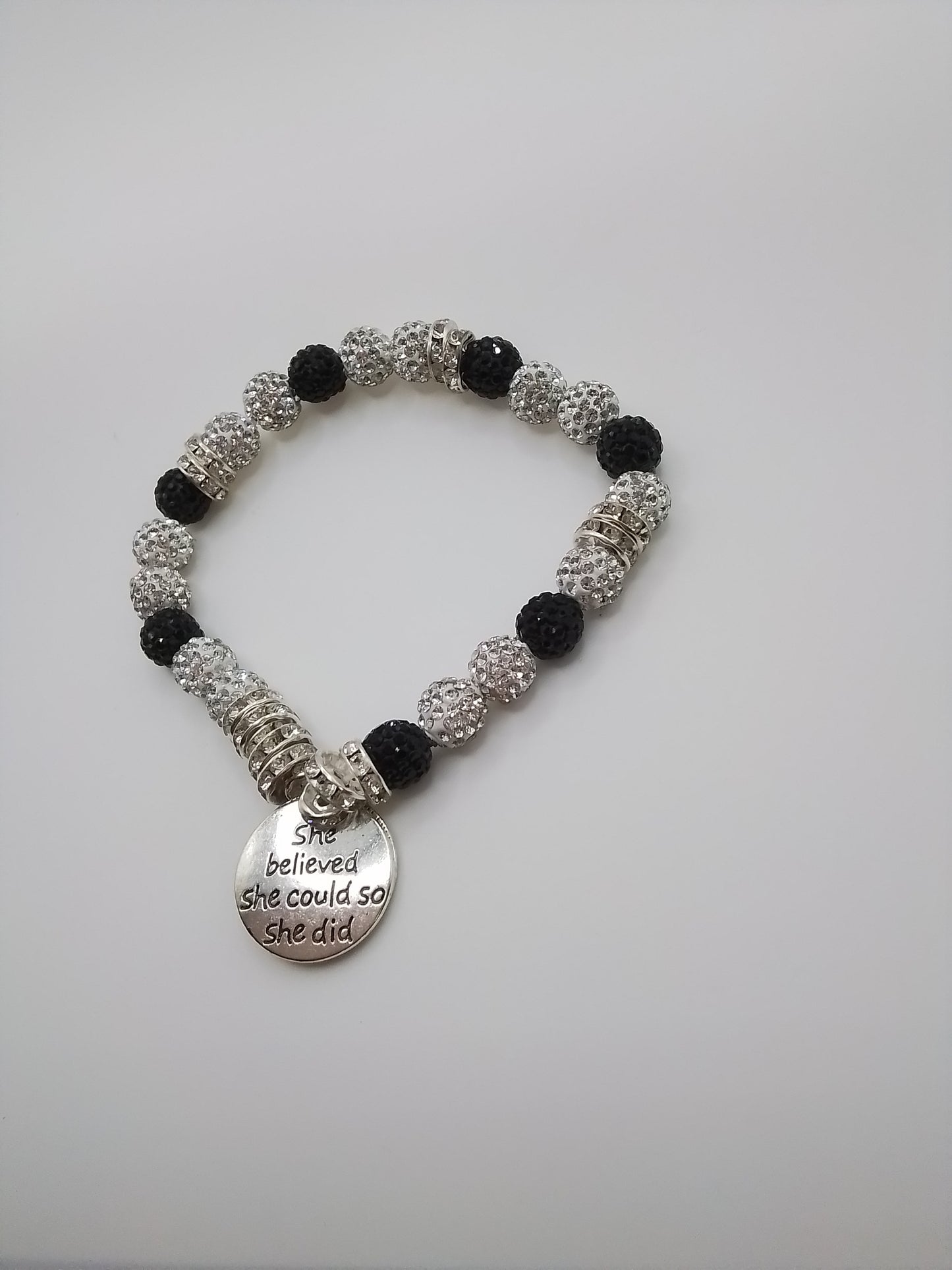 Zenspiration Jewelry  - Black  & White Collection  - Inside Out Tuxedo Bling Bracelet