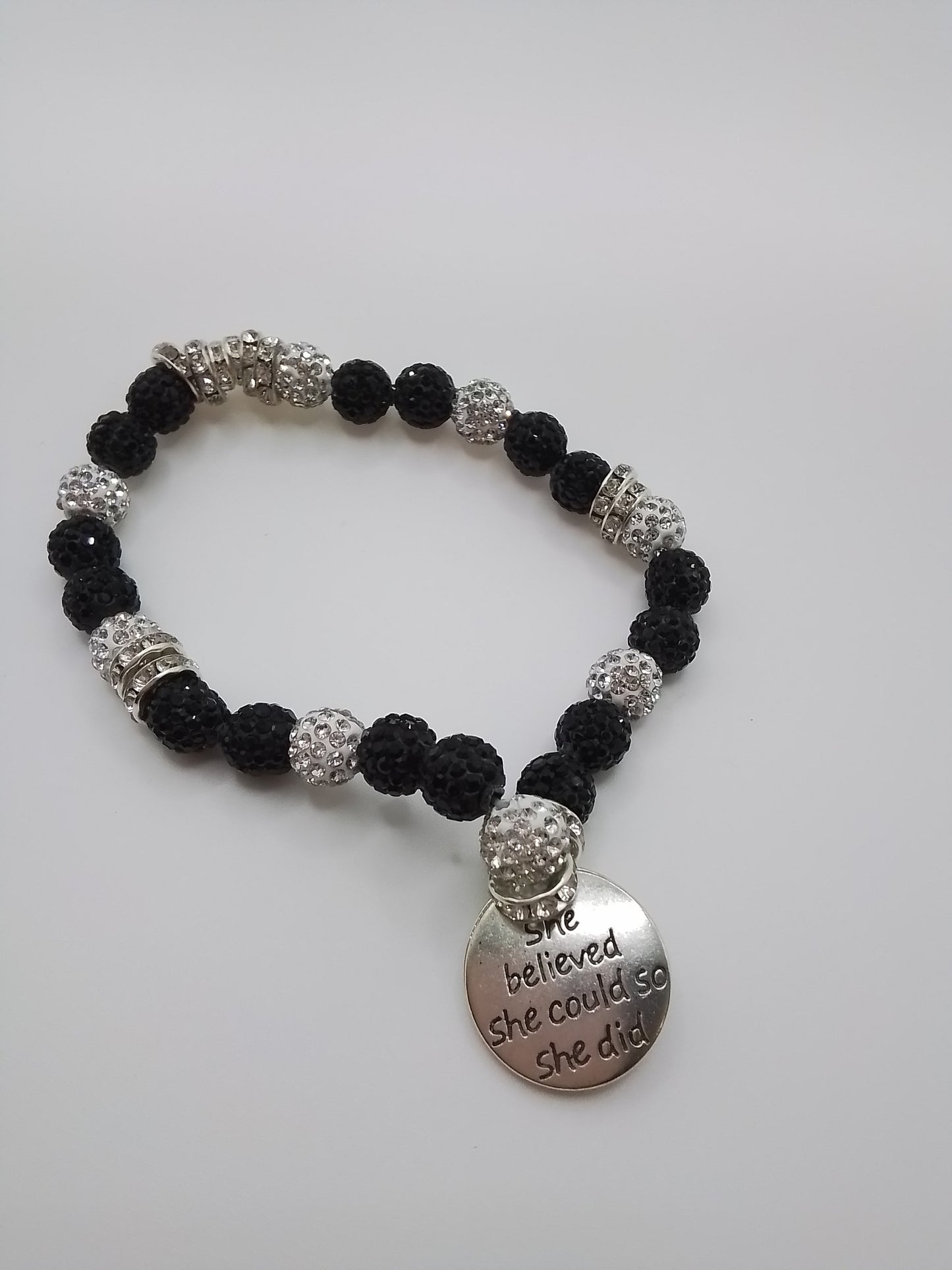 Zenspiration Jewelry  - Black  & White Collection  - Tuxedo Bling Bracelet
